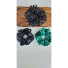 Kalben Accessories 3'lü Kadın Scrunchie Saç Tokası, Saç Lastiği, Simit Toka, Saç Lastik, Saç Toka, Lastik Toka