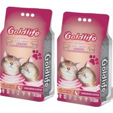 Goldlife Aktif Karbonlu Çiçek Kokulu Kedi Kumu 10 lt x 2