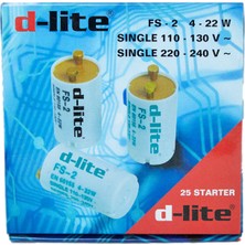 D-Lite 4X22W 130V Tekli 230V Çiftli Fs2 Starter