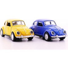 Home Dekor Hediye Sevgiliye Eşe Hediye 2 Adet Sarı Lacivert Metal Vosvos Araba Dıe Cast Büyük Boy 12CM