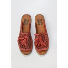Bueno Shoes Mercan Deri Kadın Düz Terlik