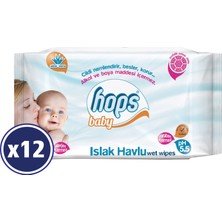 Hops Baby Aloe Vera Özlü Islak Havlu 12 x 50 Yaprak