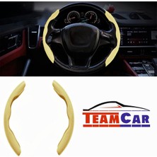 Team Car Oto Direksiyon Kaydırmaz Spor Kapak Bej Tüm Araçlara Uyumlu