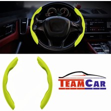 Team Car Oto Direksiyon Kaydırmaz Spor Kapak Fosfor Sarı Tüm Araçlara Uyumlu