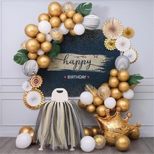 Çıtı Pıtı Store Kral Taçlı Gold Zincir Balon Doğum Günü Seti
