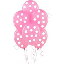 Çıtı Pıtı Store Pembe Puantiyeli Lateks Balon 10 Lu
