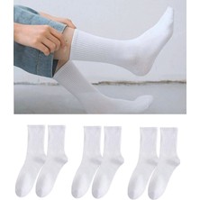 Dea Giyim Unisex 3 Çift Beyaz Kolej Çorap