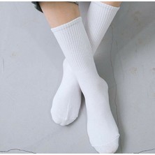 Dea Giyim Unisex 3 Çift Beyaz Kolej Çorap