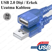 BK Teknoloji 0.5 Metre - 50CM USB 2.0 Dişi/erkek Uzatma Kablosu