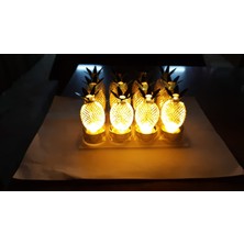 Gold Mirror LED Ananas Lamba 12'li Paket Alt Kısmı Gold Renk