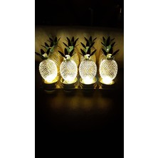 Gold Mirror LED Ananas Lamba 12'li Paket Alt Kısmı Gold Renk