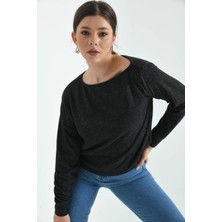 Moviment Moviment Siyah Uzun Kol Yumoş Örme Bluz