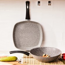 Sumeno Gris Bio Granit Wok+Grill Seti