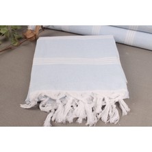 Kayra Export Bebe Mavi Plaj Havlusu Peştemal 75X175 Cm Pamuk Havlu Kına Gecesi Havlusu Yaz Peştamal