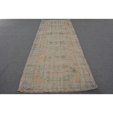 Kayra Export Türk Halısı Eskitme Halı Halı 126X328 Cm Turuncu Halı Yün Merdiven Halı Ofice Mutfak Halı  126