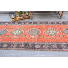 Kayra Export Türk Halısı Eskitme Halı Halı 127X336 Cm Turuncu Halı Kabilesı Koridor Halı  5801