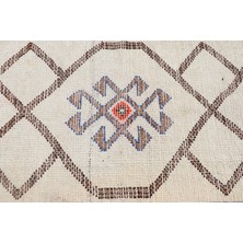 Kayra Export Türk Halısı Eskitme Halı Halı 89X332 Cm Bej Halı El Yapımı Koridor Halı Organik Mutfak Halı  7