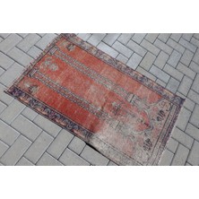Kayra Export Eskitme Halı Türk Halısı Halı 76X121 Cm Kırmızı Halı Organik Duvar Asma Halı  6644