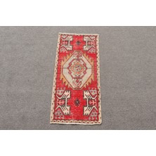 Kayra Export Türk Halısı Eskitme Halı Halı 46X97 Cm Kırmızı Halı Anadolusı Duvar Asma Halı  9792