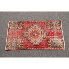 Kayra Export Türk Halısı Eskitme Halı Halı 49X86 Cm Kırmızı Halı El Dokuma Halı  9806