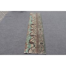 Kayra Export Eskitme Halı Türk Halısı Halı 53X213 Cm Yeşil Halı Organik Mutfak Halı Bohemsı Mutfak Halı  85