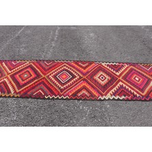 Kayra Export Eskitme Halı Türk Halısı Halı 87X372 Cm Kırmızı Halı Kabilesı Koridor Halı  2757