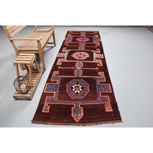 Kayra Export Eskitme Halı Türk Halısı Halı 112X359 Cm Kahverengi Halı Ofice Koridor Halı  9469