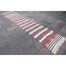 Kayra Export Türk Halısı Eskitme Halı Halı 93X435 Cm Bej Halı Ofice Mutfak Halı Organik Merdiven Halı  1517