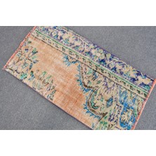 Kayra Export Eskitme Halı Türk Halısı Halı 61X108 Cm Turuncu Halı El Dokuma Banyo Halı Yün Mutfak Halı  121