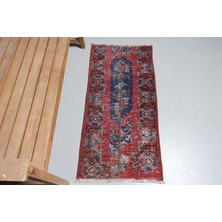 Kayra Export Eskitme Halı Türk Halısı Halı 55X118 Cm Kırmızı Halı Anadolusı Yatak Odası Halı  9064