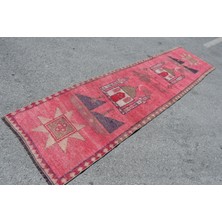 Kayra Export Türk Halısı Eskitme Halı Halı 84X332 Cm Pempe Halı Kabilesı Merdiven Halı Organik Merdiven Halı