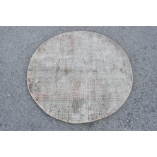 Kayra Export Eskitme Halı Türk Halısı Halı 104X104 Cm Beyaz Halı Ofice Araba Paspası Halı  7348