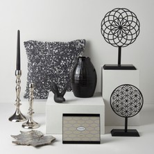 Linens Shea Paslanmaz Çelik 22 cm Şamdan Gümüş