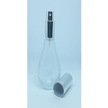 Dbyol Boş Parfüm Şişesi 70 ml (2 Adet) (TEKRAR DOLDURULABİLİR) Boş Ampul Şişe Gri Metal Valf ve Kapak