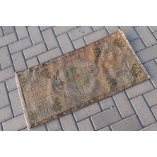 Kayra Export Türk Halısı Eskitme Halı Halı 45X89 Cm Turuncu Halı Organik Duvar Asma Halı  7761