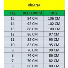 Mavimoure Çocuk Beli Ribanalı Tam Lastikli Kanvas Kumaş Okul Pantolon
