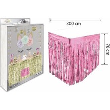 Çıtı Pıtı Store Püskül Masa Eteği Pembe 70*300 cm