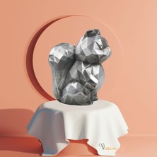 Viselia Dekoratif Sincap Biblo Heykel El Yapımı Sevimli Hediyelik Süs Eşyası Poly Model Tasarım Ürünü