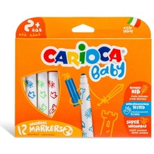 Carioca Jumbo Bebek Süper Yıkanabilir Keçeli Boya Kalemi 12'li +2 Yaş