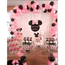 Tatlı Günler 100 Adet Minnie Mouse Konsept Balon ve Şerit Zincir