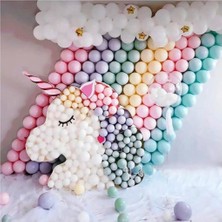 Tatlı Günler 100 Adet Makaron Balon + 5 Mt. Balon Zinciri + Balon Pompası, Karışık Soft Renk Pastel Balon