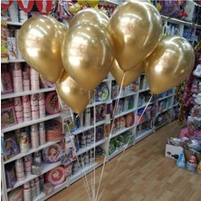 Tatlı Günler Gold Krom Balon (Aynalı Balon) 10 Adet