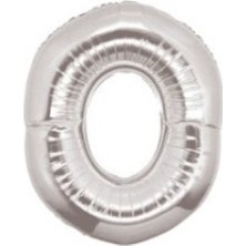Tatlı Günler Folyo Balon Rakam 0 Gümüş 16 INC(40CM) 1 Adet
