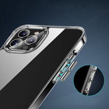 Coverzone iPhone 14 Pro Max Ile Uyumlu Kılıf Standlı Silikon L-Stand Kapak Şeffaf