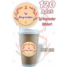 Msticker Iyi Bayramlar Etiketi 5x5 120 Adet Ramazan Bayramı Kurban Bayramı Sticker