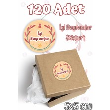 Msticker Iyi Bayramlar Etiketi 5x5 120 Adet Ramazan Bayramı Kurban Bayramı Sticker