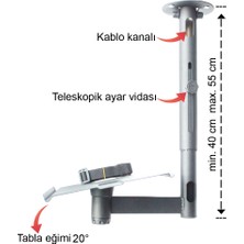 Serend Teleskopik Projeksiyon Tavan Askı Aparatı