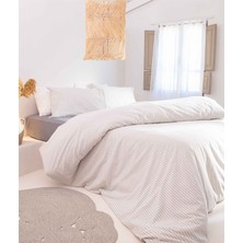 Koza Home Viento Nevresim Takımı Pamuk Polyester Ekru Mavi Çizgili Mavi Çift Kişilik 9510A
