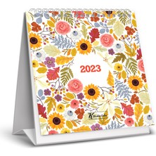 Keskin Color 2023 Yılı (16X15) cm Kare Masa Takvimi Çiçekler