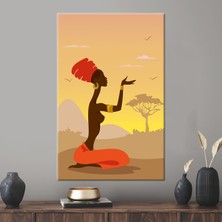 Kayra Export 1 Parça Kanvas Tablo, Kız Sanat, Afrika Duvar Süsü, Afrikalı Kadın Sanat, Siyah Kadın Sanat Eseri,